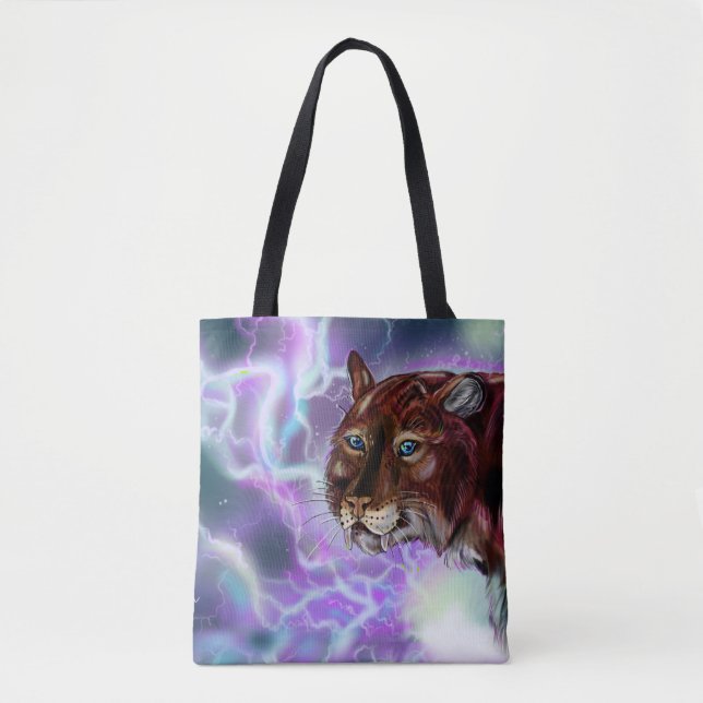 Static Storm Lighting Saber Tote Bag (Front)
