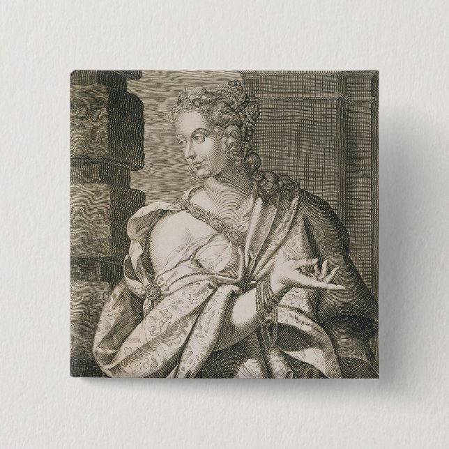 Statilia Messalina third wife of Nero (engraving) Button (Front)