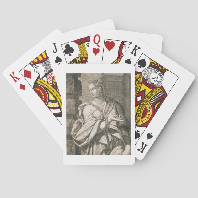 Statilia Messalina third wife of Nero (engraving) Poker Cards (Back)