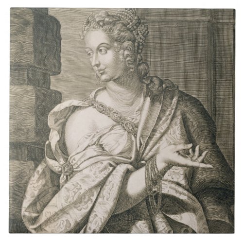 Statilia Messalina third wife of Nero engraving Tile