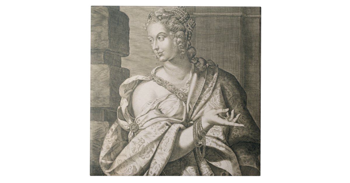 Statilia Messalina third wife of Nero (engraving) Tile Zazzle