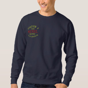 Station 4, Mickel, Falls Creek,Pa, Fire, Recsue Embroidered Sweatshirt