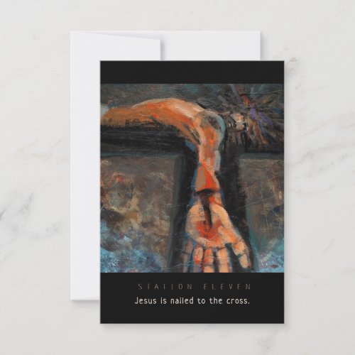 Station Eleven Jesus is nailed Prayer Card