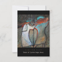 Station Five, Simon of Cyrene helps, Prayer Card