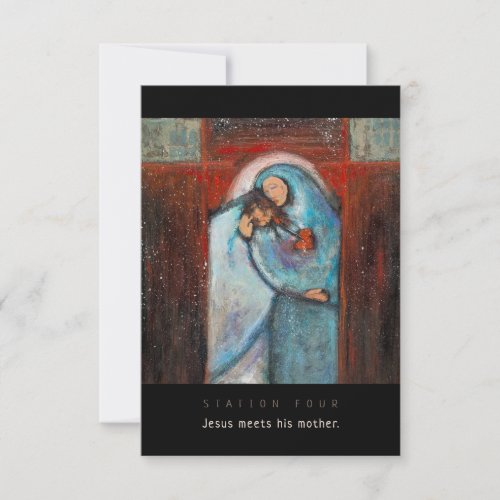 Station Four Jesus meets mother Prayer Card