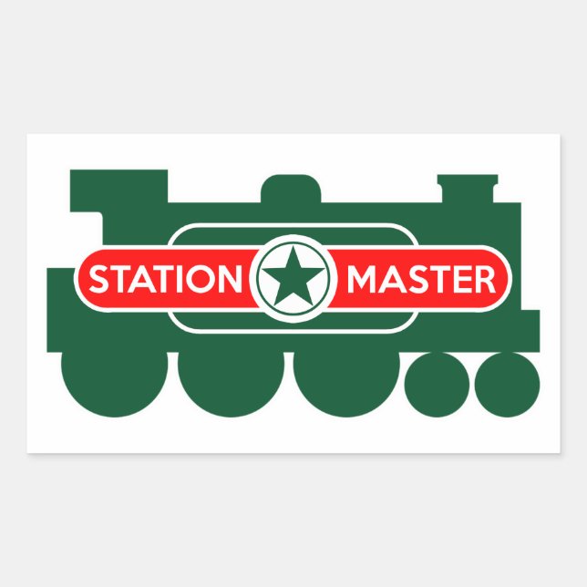 Station Master, Train Rectangular Sticker (Front)
