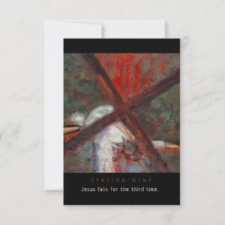 Station Nine, Jesus fall #3, Prayer Card