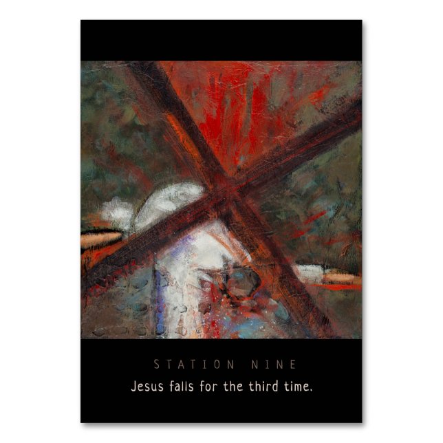 Station Nine, Jesus fall #3, Prayer Card (Front)