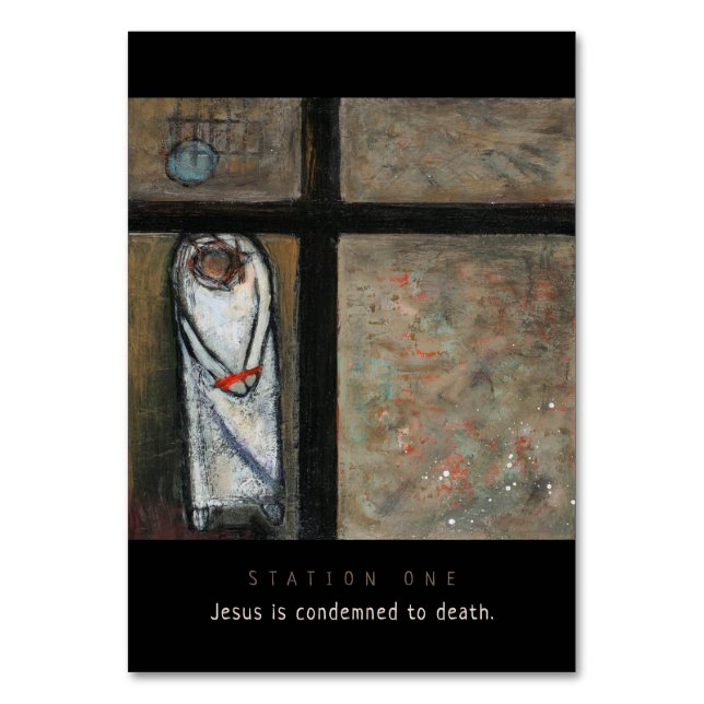 Station One, Jesus Condemned Prayer Card (Front)