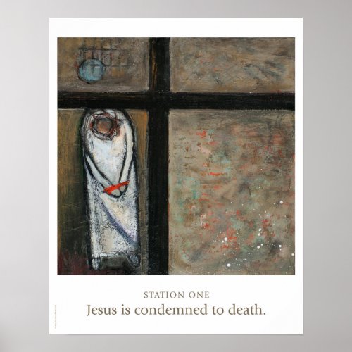 Station One Jesus is Condemned small poster
