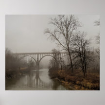 Station Road Bridge in the Fog (color)
