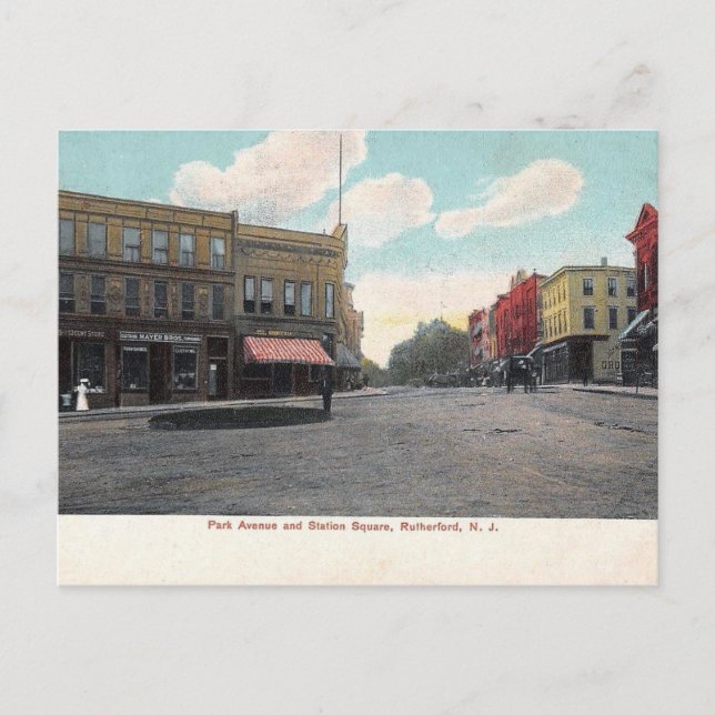 Station Square, Rutherford, New Jersey, 1909 Postcard (Front)