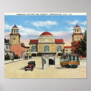 Station & Subway, Birmingham, Alabama Vintage Poster