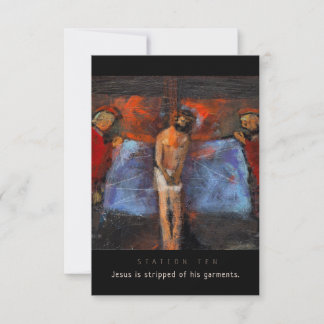 Station Ten, Jesus stripped, Prayer Card