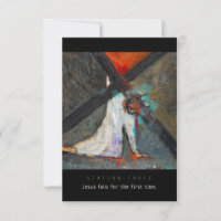 Station Three, Jesus falls #1 Prayer Card