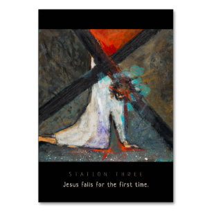 Station Three, Jesus falls #1 Prayer Card
