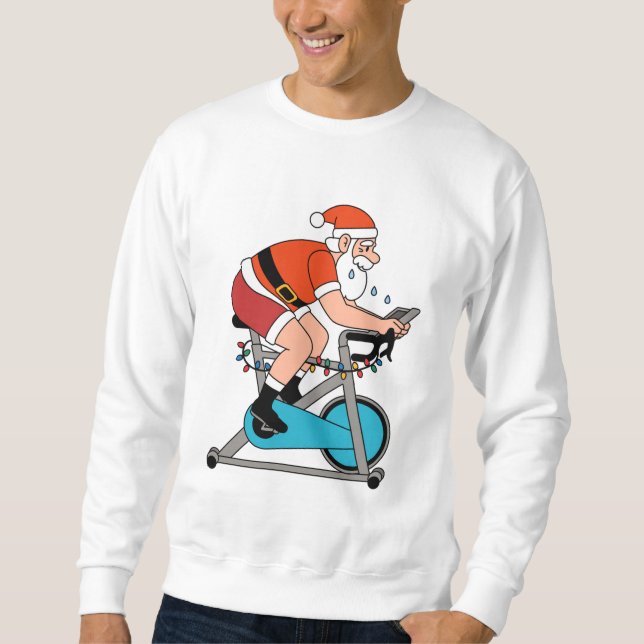 Stationary Bike Santa – Stay Fit This Christmas Sweatshirt (Front)