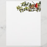 Stationary Cardinals Letterhead<br><div class="desc">Writing paper with photographs of a male and female northern cardinal on the front,  and a Black swallowtail butterfly on the back lower left corner.</div>