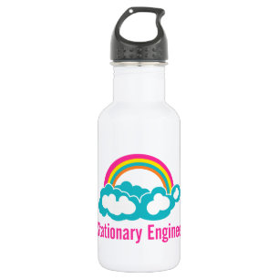 Stationary Engineer Cloud Rainbow Stainless Steel Water Bottle