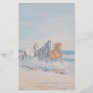 Stationary, Horses in the surf Stationery