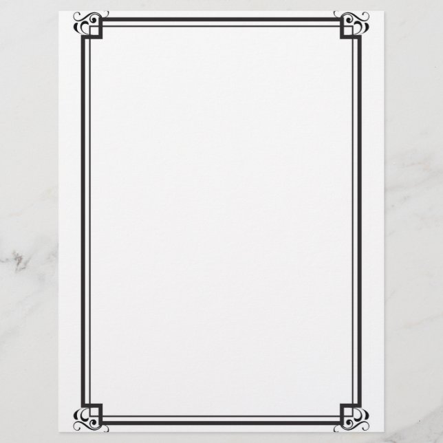 Stationary Simple black border Letterhead (Front)