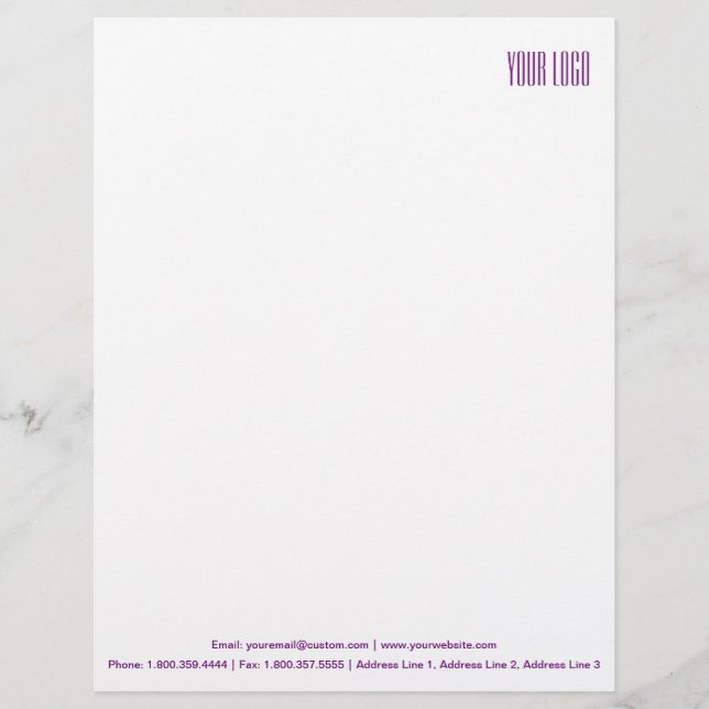 Stationary with Logo Custom Business Letterhead (Front)