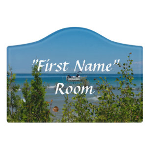 Stationed At Mackinac Door Sign