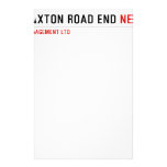 PAXTON ROAD END  Stationery