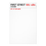 First Street  Stationery
