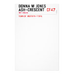 Donna M Jones Ash~Crescent   Stationery