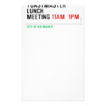 TOASTMASTER LUNCH MEETING  Stationery
