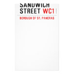 Sandwich Street  Stationery