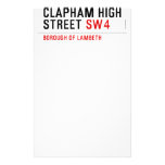 CLAPHAM HIGH STREET  Stationery
