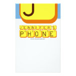 J
 JENNIFER'S
 PHONE  Stationery