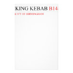 King Kebab  Stationery