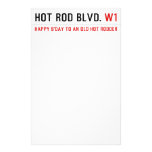 Hot Rod Blvd.  Stationery