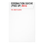Coronation Quiche  (piss up)  Stationery