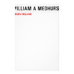 william a medhurst  Stationery