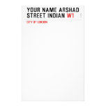Your Name Arshad  Street Indian  Stationery