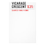 vicarage crescent  Stationery