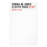 Donna M Jones Clover Road  Stationery