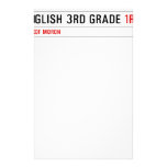 English 3rd grade  Stationery