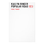 Kailyn ringer Popular road  Stationery