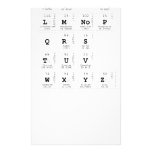 abc|d
 efg
 hijk
 lm|nop
 qrs
 tuv
 wxyz  Stationery