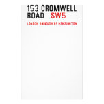 153 CROMWELL ROAD    Stationery