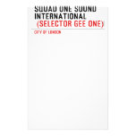 SQUAD ONE SOUND INTERNATIONAL   Stationery
