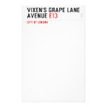 Vixen's Grape Lane  Avenue  Stationery