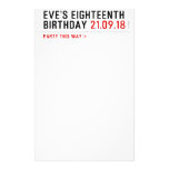 Eve’s Eighteenth  Birthday  Stationery