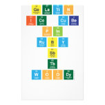 Coiny
 Eraser
 Fi|rey
 Flower
 Fries
 Gelatin
 Ice Cube
 Pin
 Ruby
 Sb
 Tb
 Woody  Stationery