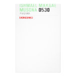 ISHMAEL MAKGAE MUSONA  Stationery